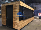 CONTENEDOR DE 20 PIES BAR / CAFETERIA CON REVESTIMIENTO DE MADERA