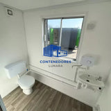 CONTENEDOR DE OFICINA 2,4 x 6,4 M CON BANO Y COCINA