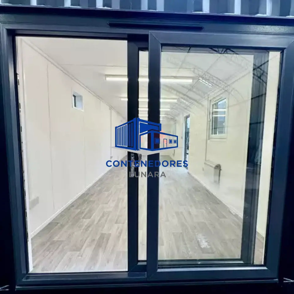 CONTENEDOR DE OFICINA 9,7 X 3 M CON PUERTA CORREDIZA